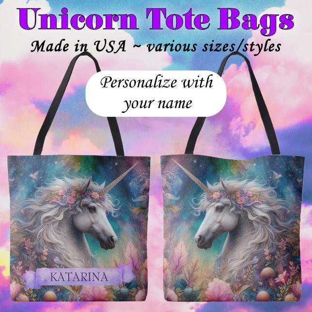 Pretty Floral Whimsical Unicorn Custom Name (Von Creator hochgeladen)