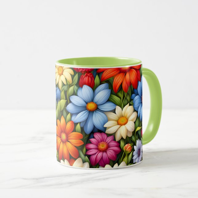 Pretty Flowers, Brightly Colored, Tasse (VorderseiteRechts)