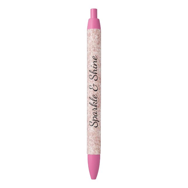 Pretty Girly Blush Pink Glitter Kugelschreiber (Vorderseite Vertikal)