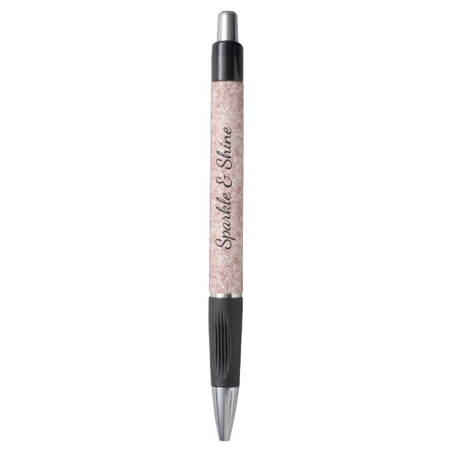 Pretty Girly Blush Pink Glitter Kugelschreiber (Vorderseite Vertikal)