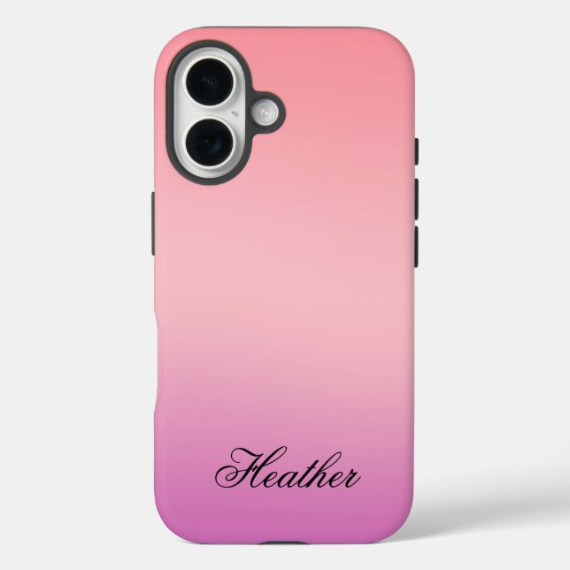 Pretty Girly Pink and Purple Ombre Case-Mate iPhone Hülle (Rückseite)