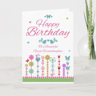 Pretty Great Granddaughter Birthday Cards Karte