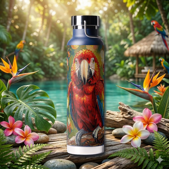 Pretty Impasto Macaw Parrot  Trinkflasche (Von Creator hochgeladen)