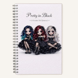 Pretty in Black Gothic Doll Journal Dark Aesthetic Notizbuch