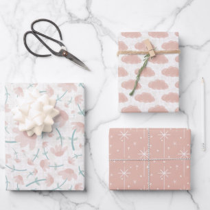 Pretty in Pink 3 pack Gift Wrap Geschenkpapier Set