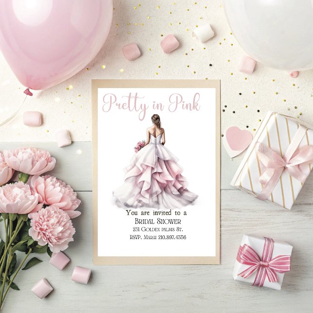 Pretty in Pink Bridal Shower Invitation  Einladung (Pretty in Pink bridal shower invitation. )