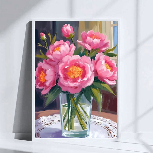 Pretty in Pink Flower Bouquet | Peony Floral Poster (Von Creator hochgeladen)