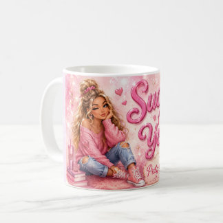Pretty In Pink Girly Girl Trendy Sucker für Dich Kaffeetasse