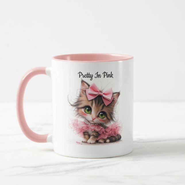 Pretty In Pink. – Kätzchen-Tasse Tasse (Links)