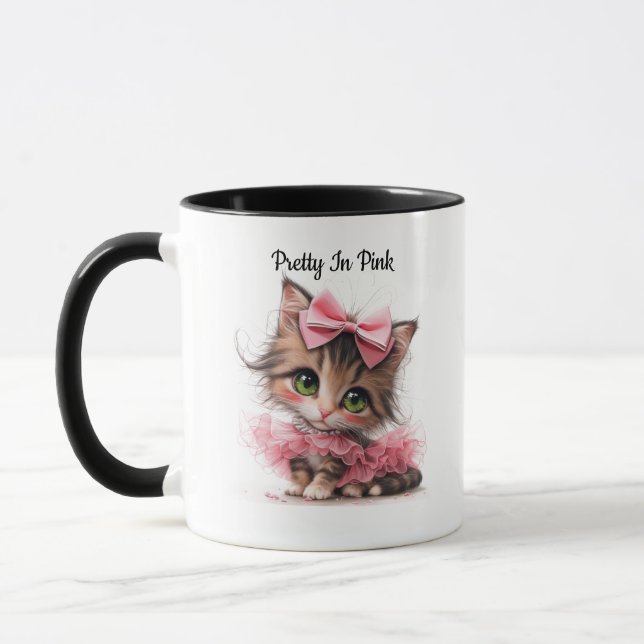 Pretty In Pink. – Kätzchen-Tasse Tasse (Links)