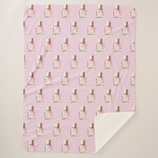 Pretty in Pink Nail Polish Bridal Shower Sherpadecke (Vorderseite)