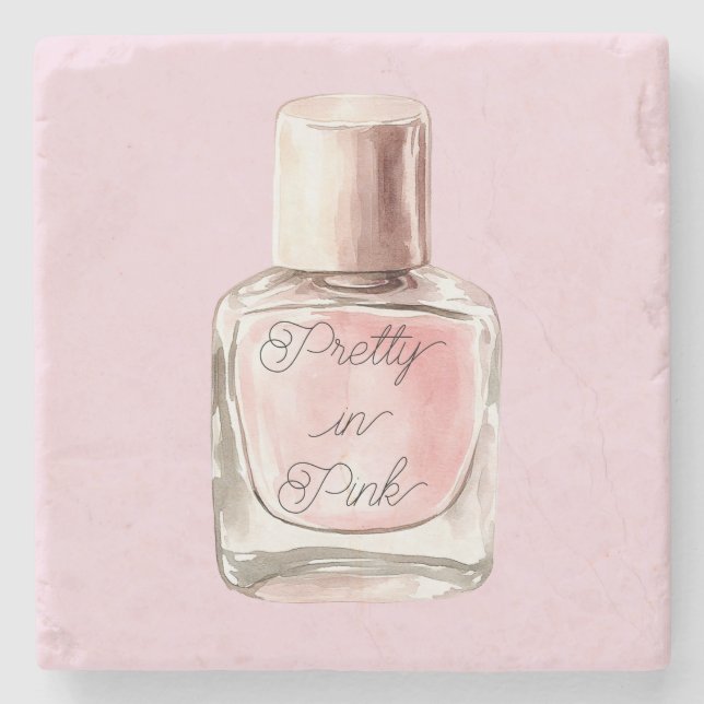 Pretty in Pink Nail Polish Steinuntersetzer (Vorderseite)