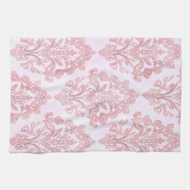 Pretty in Pink Victorian Damask Watercolor Pattern Geschirrtuch