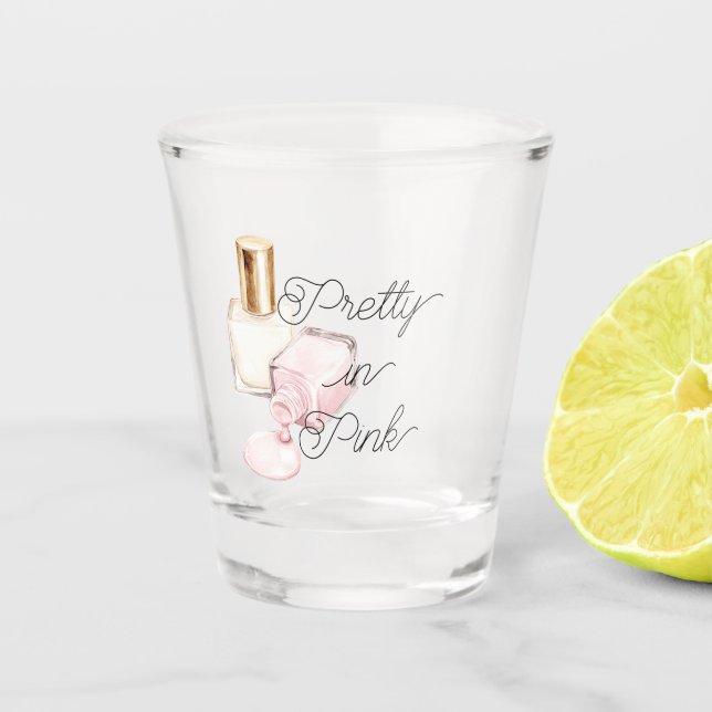 Pretty in Pink White Nail Polish Schnapsglas (Vorderseite)