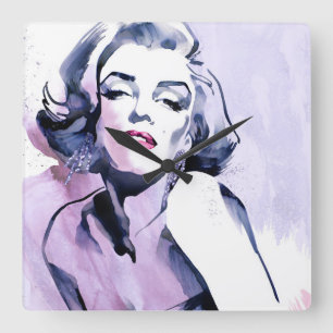 Pretty in Purple Quadratische Wanduhr