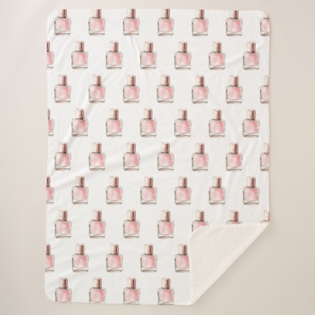 Pretty in White Pink Nail Polish Bridal Shower Sherpadecke (Vorderseite)