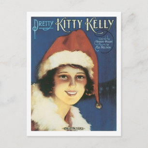 Pretty Kitty Kelly Vintage Songbuchcover Postkarte