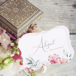 Pretty Lavender Floral Will You be my Bridesmaid Einladung