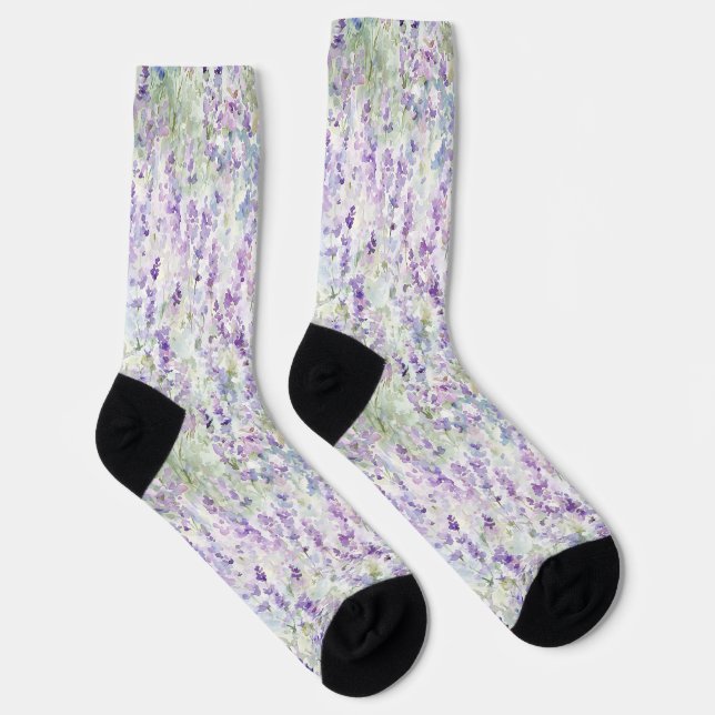Pretty Lavender Flowers Socken (Rechts)