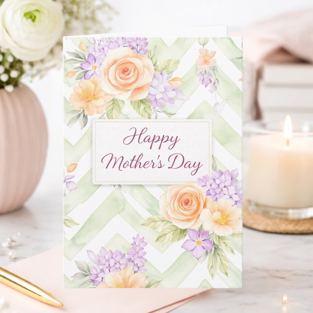 Pretty Lavender Watercolor Floral Mother's Day Karte (Von Creator hochgeladen)