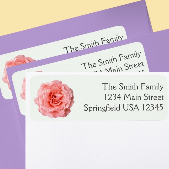 Pretty Light Pink Rose Floral Return Address (Von Creator hochgeladen)