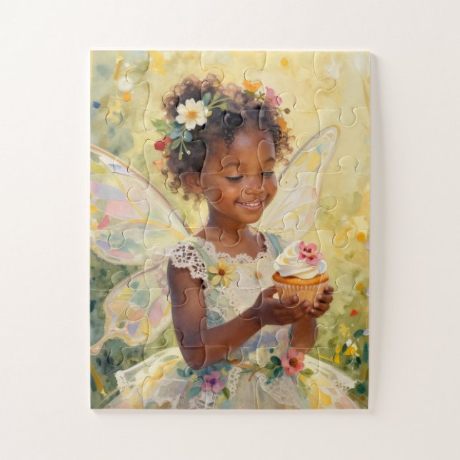 Pretty Little Fairy Girl holding a Cupcake Puzzle (Vertikal)