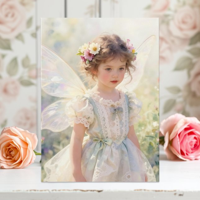 Pretty Little Fairy Girl with Cupcake Birthday Karte (Von Creator hochgeladen)