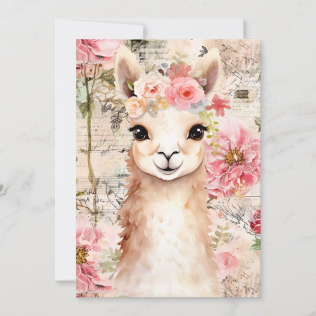 Pretty Llama cards (blank inside) Dankeskarte (Vorderseite)