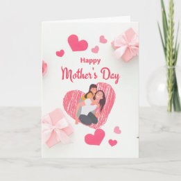 Pretty mother's Day card with hearts Karte