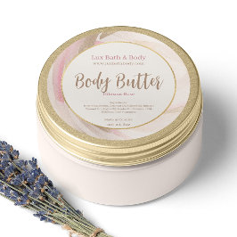 Pretty Neutral Pink Brushstroke Gold Product Label Runder Aufkleber