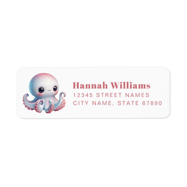 Pretty Octopus Return Address Labels (Vorne)