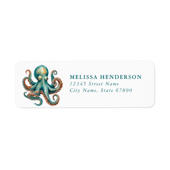 Pretty Octopus Return Address Labels (Vorne)