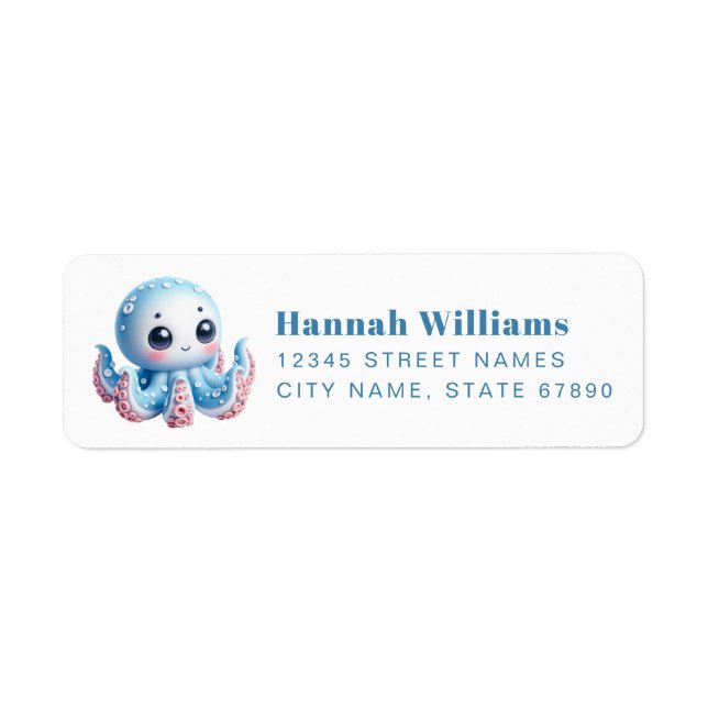 Pretty Octopus Return Address Labels (Vorne)