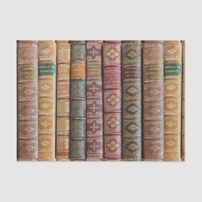 Pretty Old Book Spines Decoupage Seidenpapier (Vorderseite)