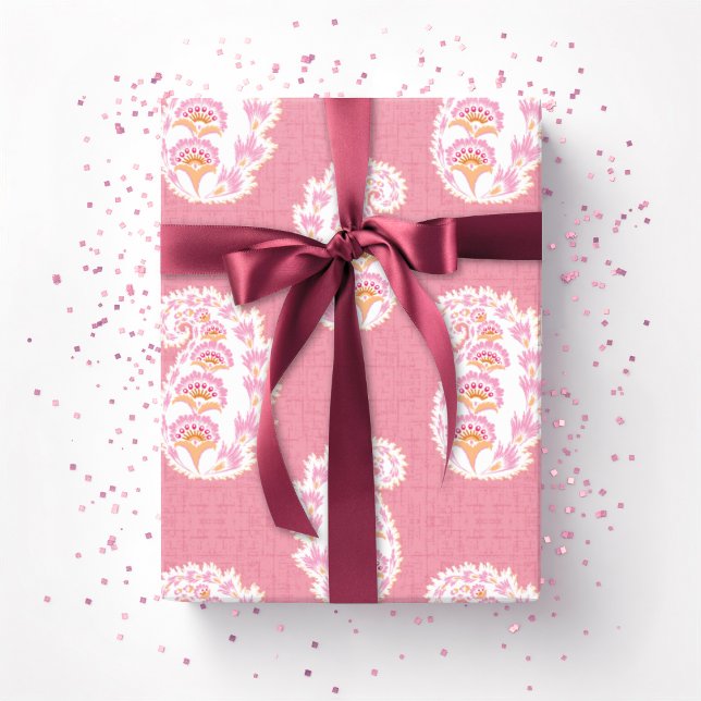 Pretty Paisley in Pink and Orange Geschenkpapier (Von Creator hochgeladen)
