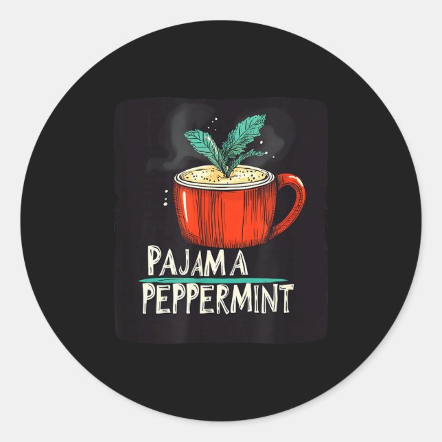 Pretty Pajamas And Peppermint Costume  Runder Aufkleber (Vorderseite)