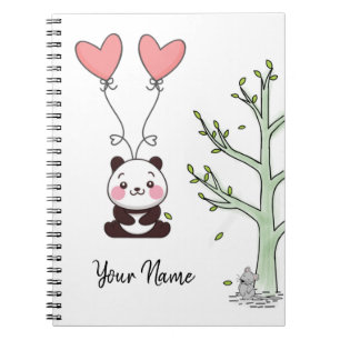 Pretty Panda Girly Pink Custom Notizblock