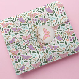 Pretty Pastel Butterfly Garden Pattern Geschenkpapier
