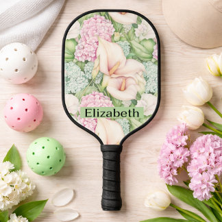 Pretty Pastel Calla Lily Personalized Pickleball Schläger