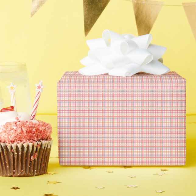 Pretty Pastel Plaid Geschenkpapier (Geburtstagsparty)