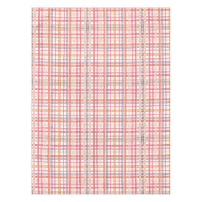Pretty Pastel Plaid Tischdecke (Vorderseite)