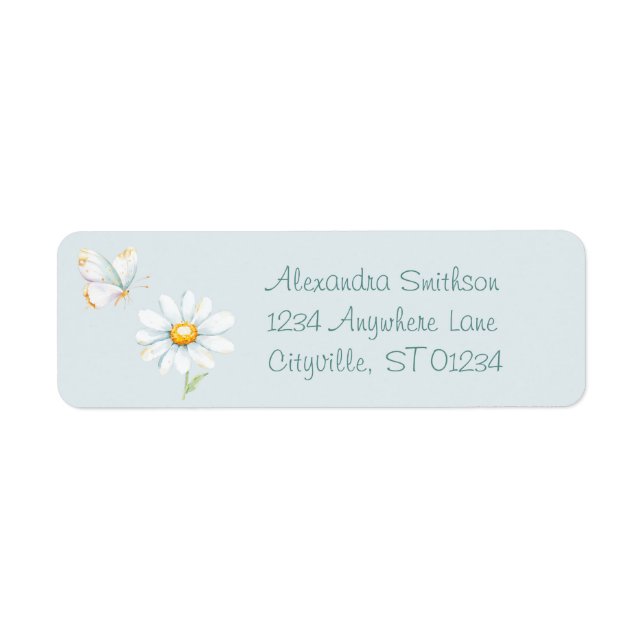 Pretty Pastel Watercolor Butterfly and Daisy (Vorne)