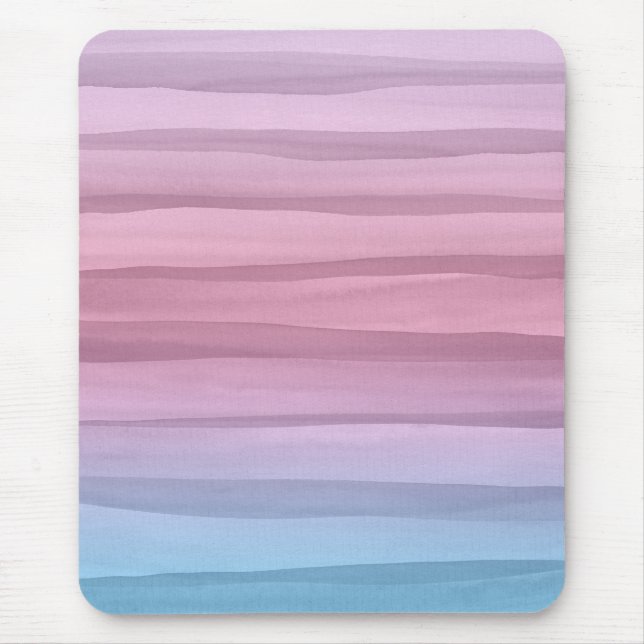 Pretty Pastel Watercolor Lines Pattern Mousepad (Vorne)