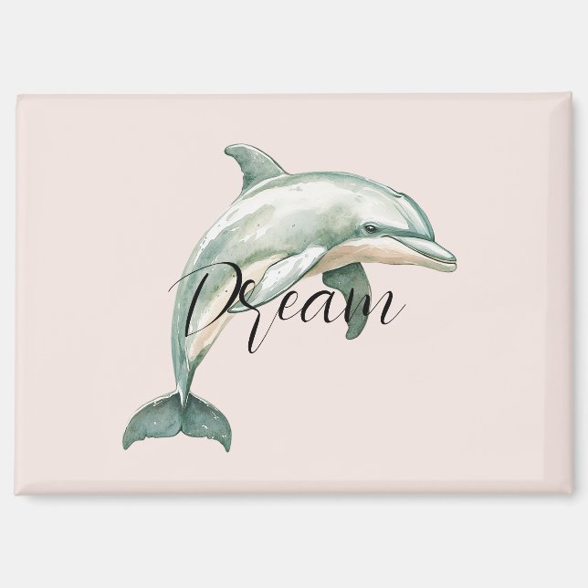 Pretty Peach Dolphin Dream Magnet (Vorderseite)