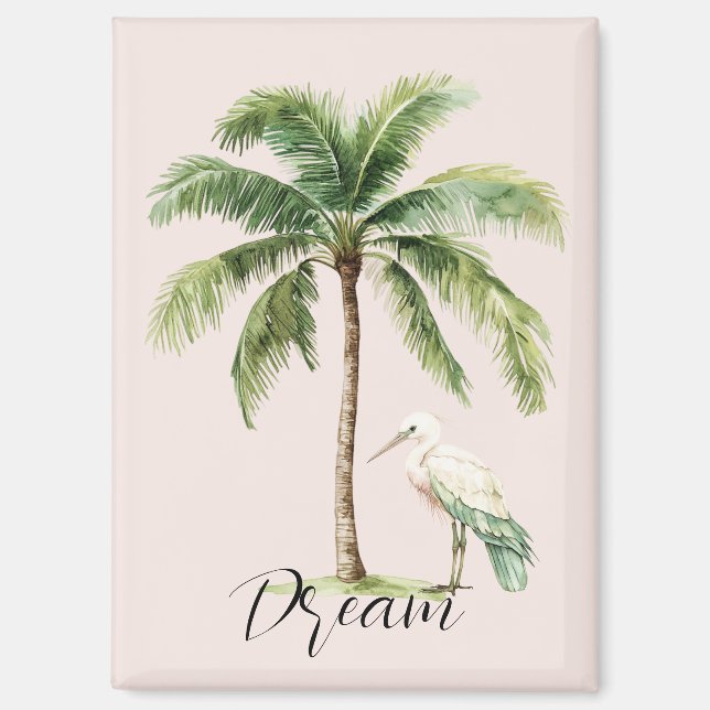 Pretty Peach Tropical Palm Tree Bird Magnet (Vorderseite)