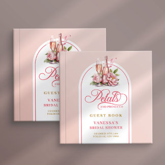 Pretty petals and prosecco blush gold guest book gästebuch