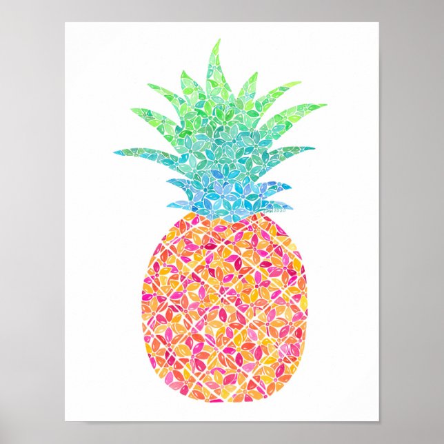 Pretty Pineapple Print Poster (Vorne)