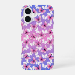 Pretty Pink and White Butterfly Phone Case iPhone 16 Hülle