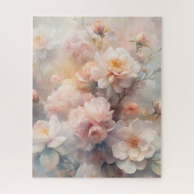 Pretty Pink and White Flowers  Puzzle (Vertikal)