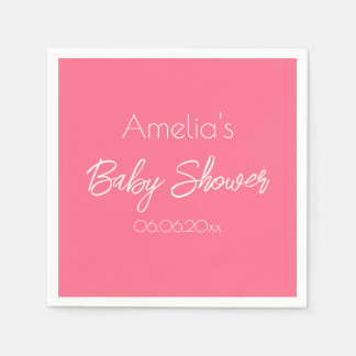 Pretty pink Baby Shower Personalized Serviette